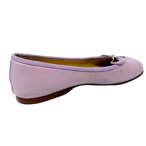 Chanel Vintage Light Lilac CC Logo Leather Ballerina Flats 38 with Box & Dustbag - Picture 7 of 12